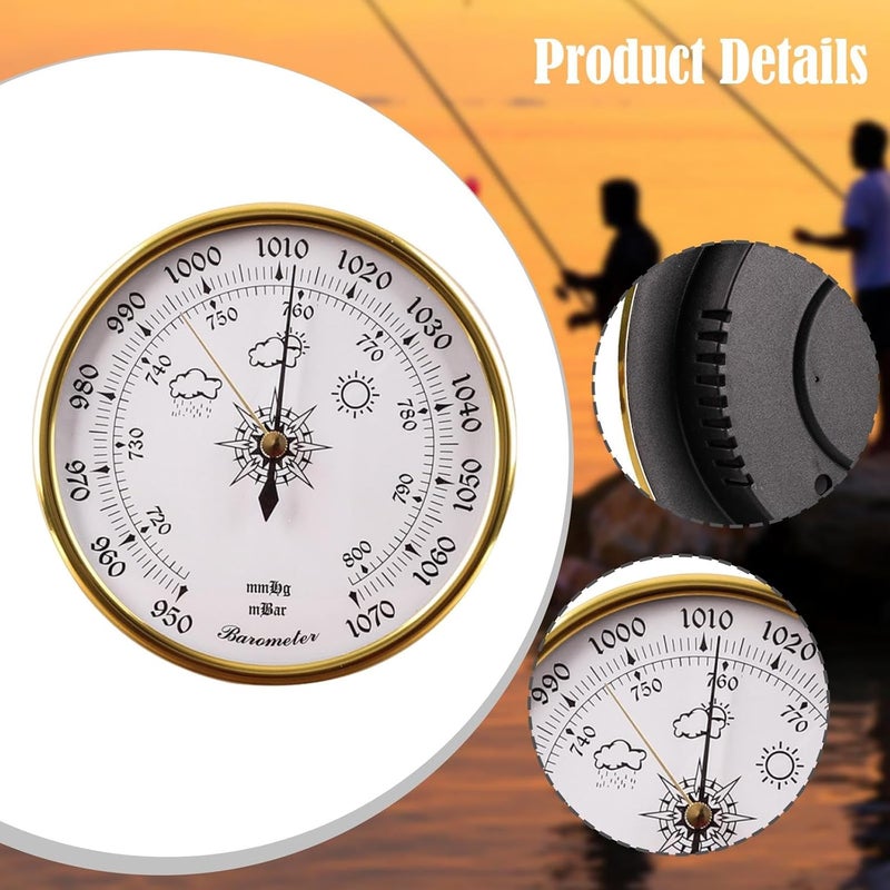 مقياس الطقس وجه أبيض للأسر أداة التنبؤ بالطقس مقياس الضغط 950-1070 هكتوباسكال - Image 3